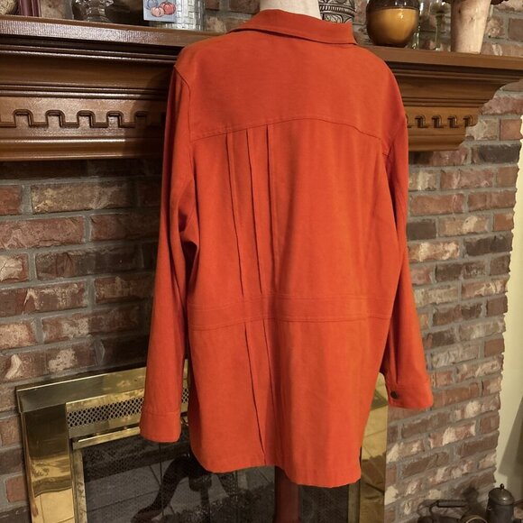 CJ Banks Orange Suade Light Jacket Size 3X - Picture 3 of 8